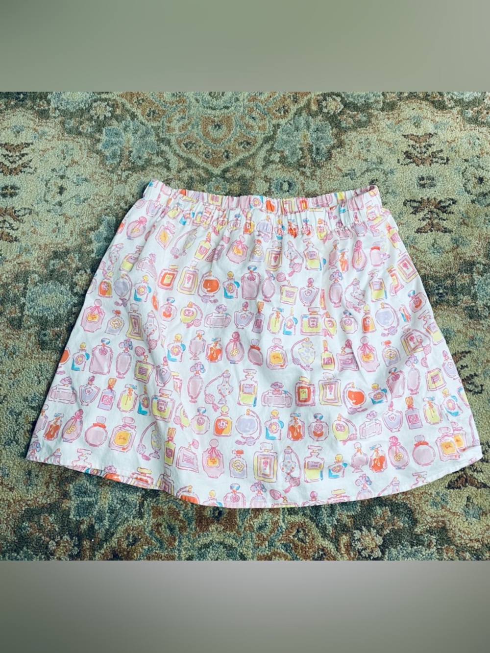 Lilly Pulitzer Perfume Bottle Print Mini Skirt Size Large